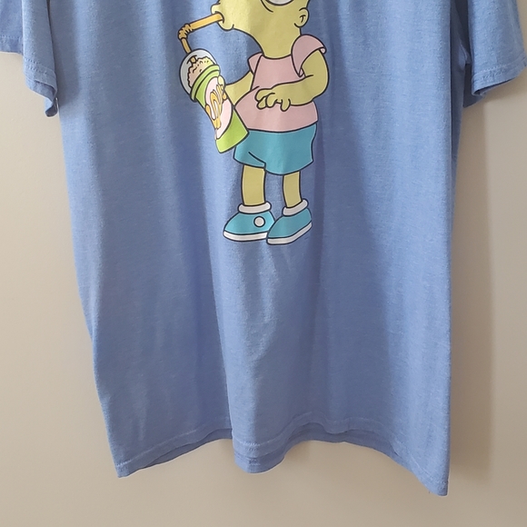 BART SIMPSON Pie Eyed Mens Blue Large Tee Shirt - Picture 3 of 5